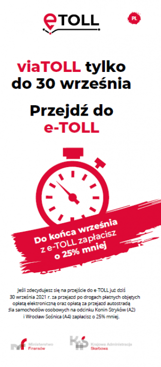 Od 1 października jedynym obowiązującym systemem będzie e-TOLL.