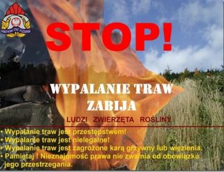 WYPALANIE TRAW ZABIJA LUDZI, ZWIERZĘTA, ŚRODOWISKO.  !!!STOP!!!  NIE WYPALAJ - NIE ZABIJAJ