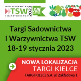 TSW 2023 – Targi Sadownictwa i Warzywnictwa 18 i 19 stycznia 2023 r. – ZMIANA LOKALIZACJI