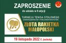 Złota Rakietka Małopolski - zmiana terminu II Turnieju tenisa stołowego samorządowców i parlamentarzystów