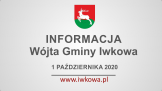 Tygodniowa informacja Wójta Gminy Iwkowa 1 października 2020