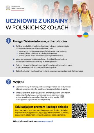 Nowy obowiązek edukacyjny dla dzieci z Ukrainy w Polsce od 1 września 2024 roku