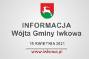 Informacja Wójta Gminy Iwkowa 15 kwietnia 2021r.