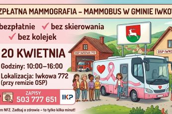 Bezpłatna mammografia – mammobus odwiedzi Gminę Iwkowa
