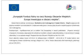 Rozbudowa sieci wodociągowej w Gminie Iwkowa – Etap II