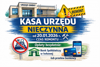 Komunikat – Kasa Urzędu Gminy Iwkowa nieczynna