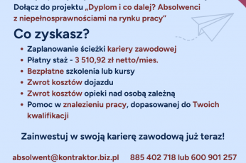 Nabór do projektu „Dyplom i co dalej? Absolwenci z niepełnosprawnościami na rynku pracy”