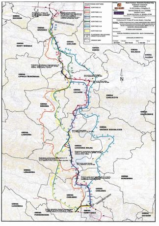 Projektowane przebiegi trasy DK 75.