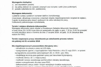 Oferty pracy w PZAZ Łysa Góra