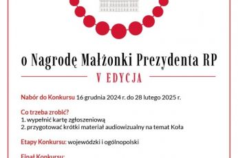 Ruszył nabór do V edycji Konkursu dla Kół Gospodyń Wiejskich o Nagrodę Małżonki Prezydenta RP