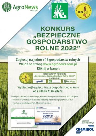 Zagłosuj na najbezpieczniejsze gospodarstwo w internetowym konkursie „Bezpieczne Gospodarstwo Rolne 2022”