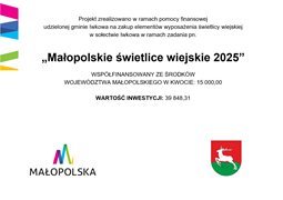„Małopolskie świetlice wiejskie 2025”